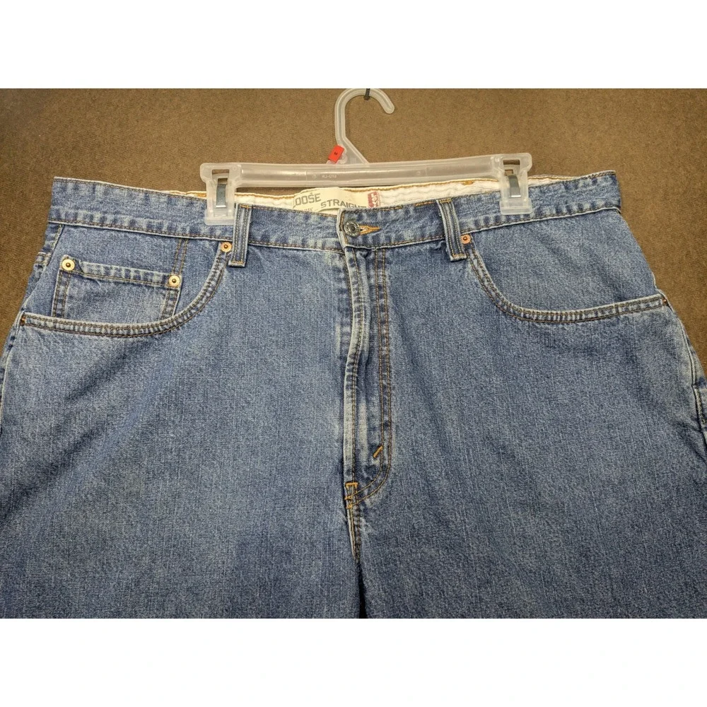 Levis 569 Loose Straight Denim Shorts Mens 40 Blue Medium Wash Jean Shorts
